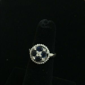 Sapphire and Diamond Ring, 14kt white gold